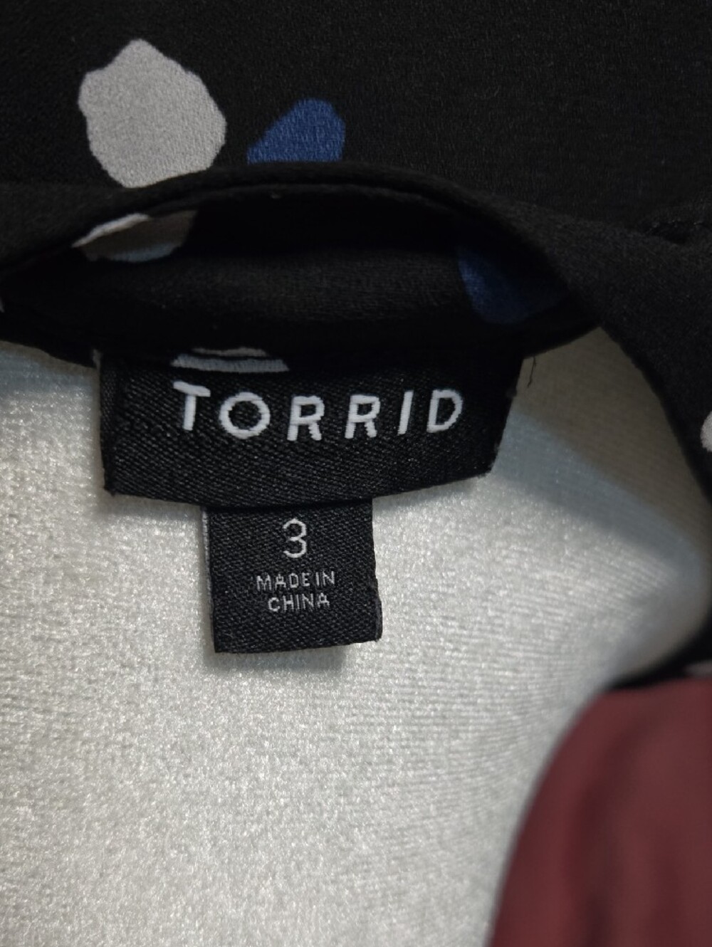 torrid Black Polka Dot Zip-Front Blouse with Blue and White Polka Dots - Picture 2 of 6